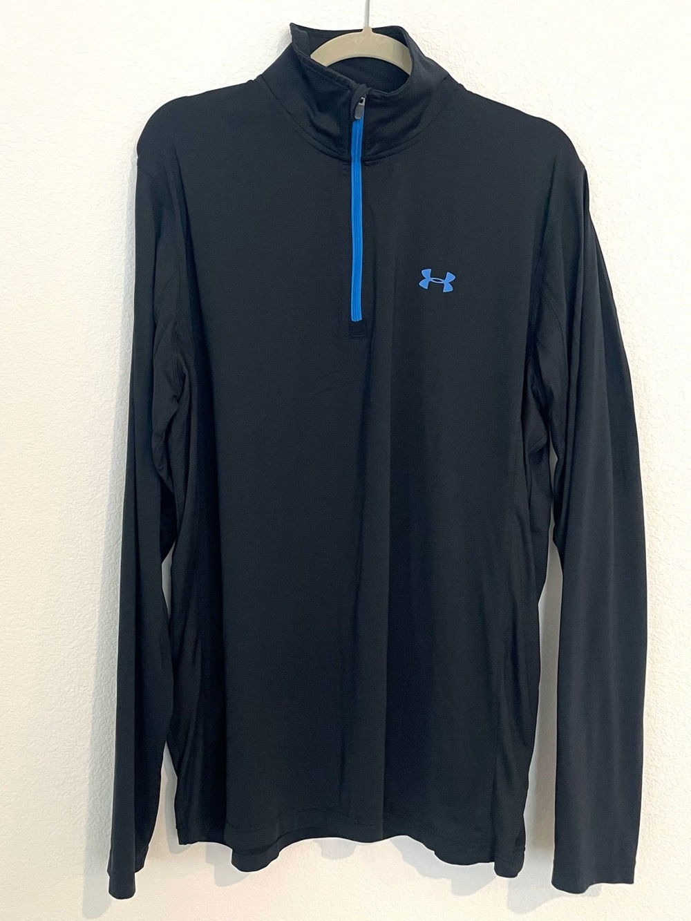Under Armour Black Long-Sleeve 1/4 Zip with Blue Accents